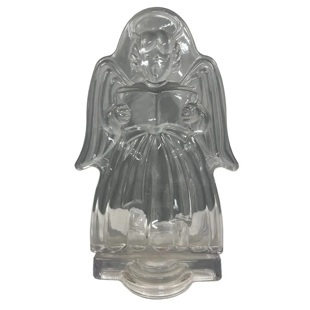 Mikasa Glass Singing Angel Angel’s Dream Candle Holder Clear Christmas